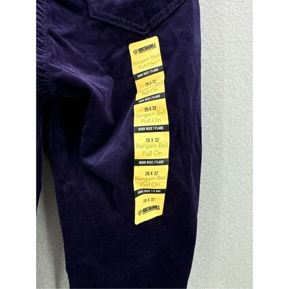 NWT Rock & Roll Denim® Ladies High Rise Purple Corduroy Flare Pants Size 26 - Picture 6 of 9
